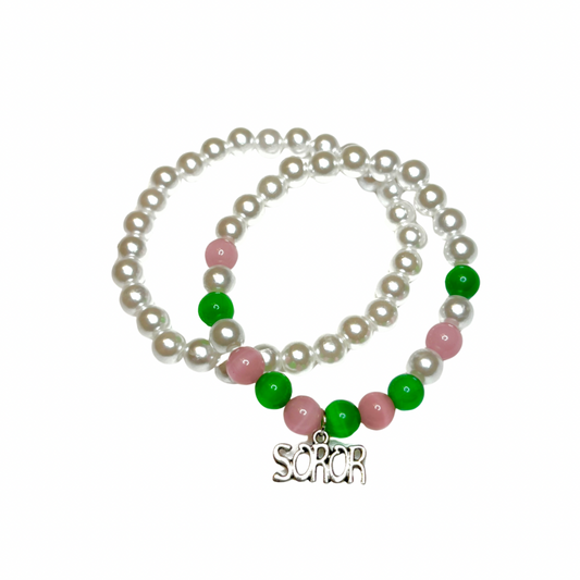 AKA Soror Charm Bracelet Set