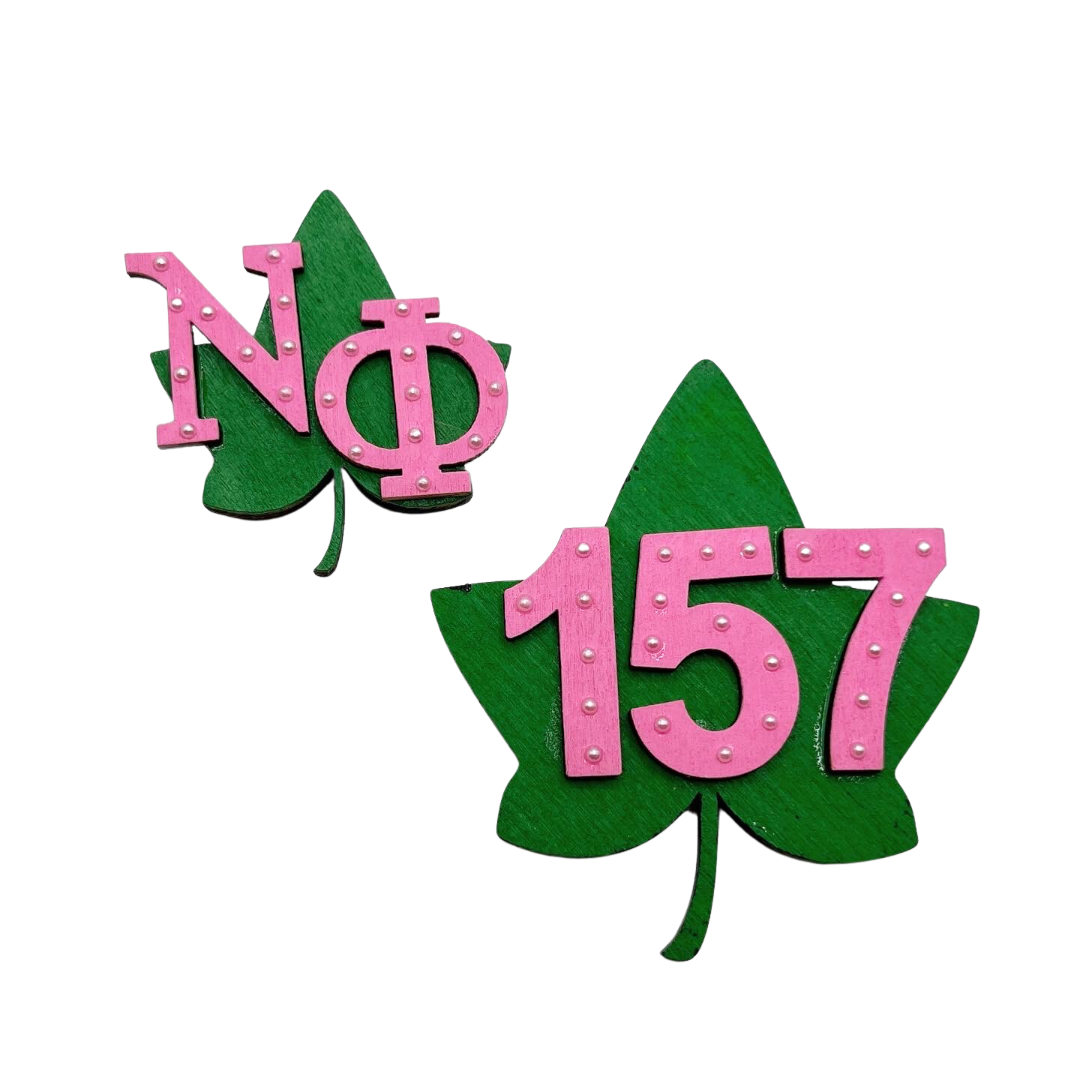 Pearl Ivy Leaf Chapter or Line Number Pin