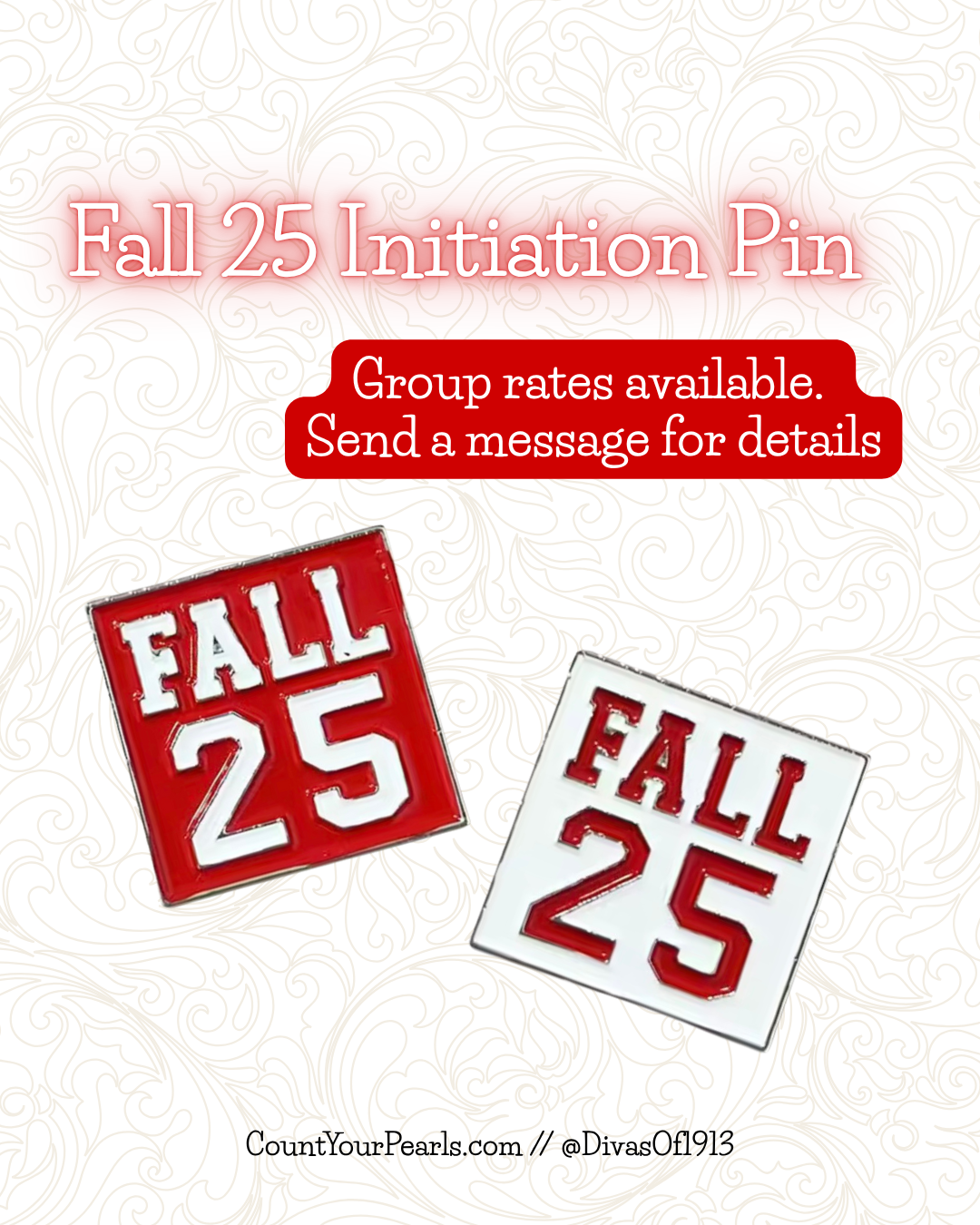 Fall 25 Pin - Red and White