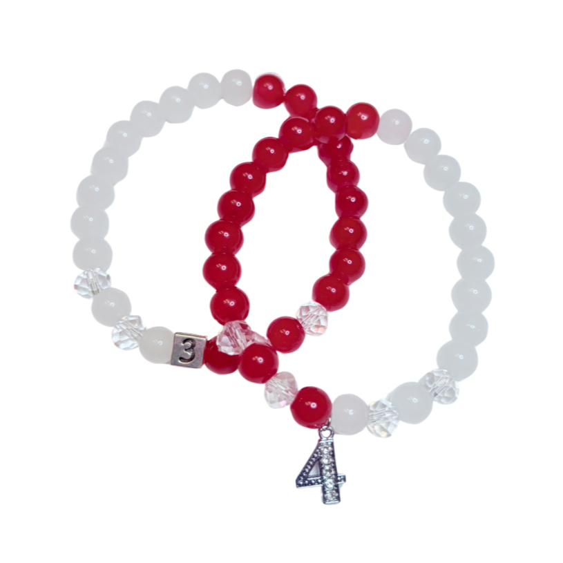 Delta Line Number Bracelet - Bead or Charm