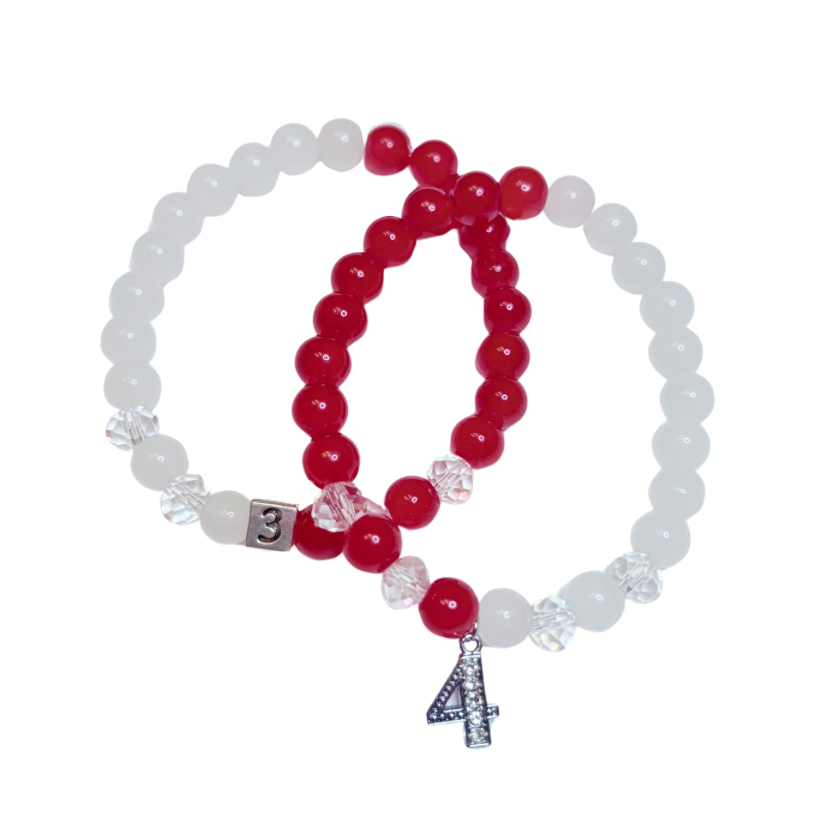 Delta Line Number Bracelet - Bead or Charm