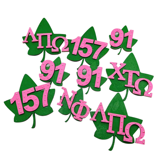 Pearl Ivy Leaf Chapter or Line Number Pin