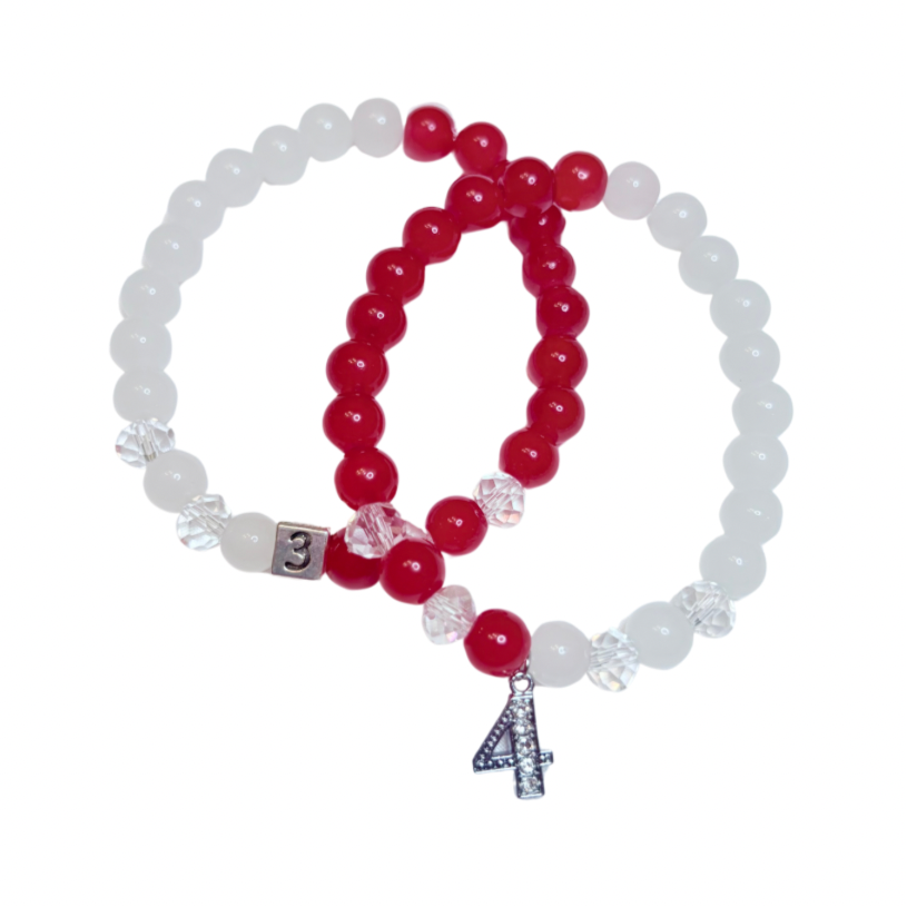 Delta Line Number Bracelet - Bead or Charm