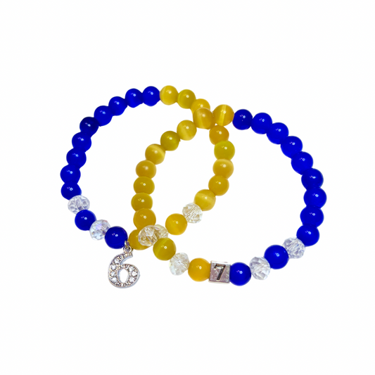 Sigma Line Number Bracelet - Bead or Charm