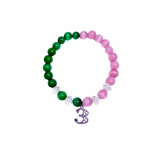 Alpha Line Number Bracelet - Bead or Charm