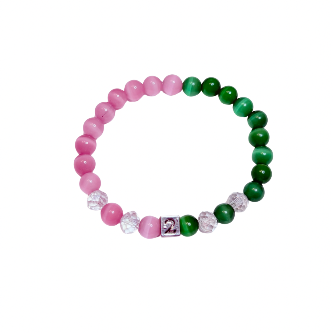 Alpha Line Number Bracelet - Bead or Charm