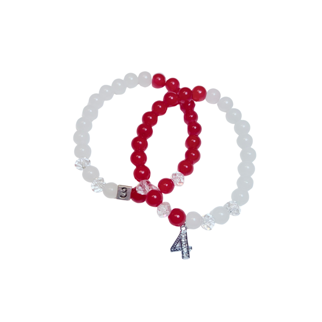 Delta Line Number Bracelet - Bead or Charm