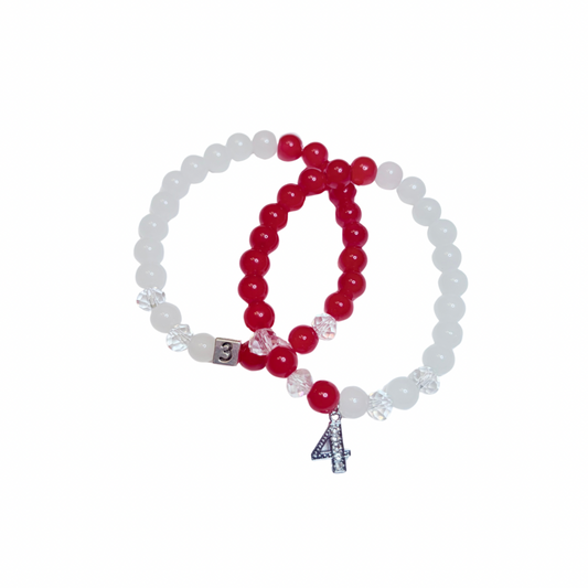 Delta Line Number Bracelet - Bead or Charm