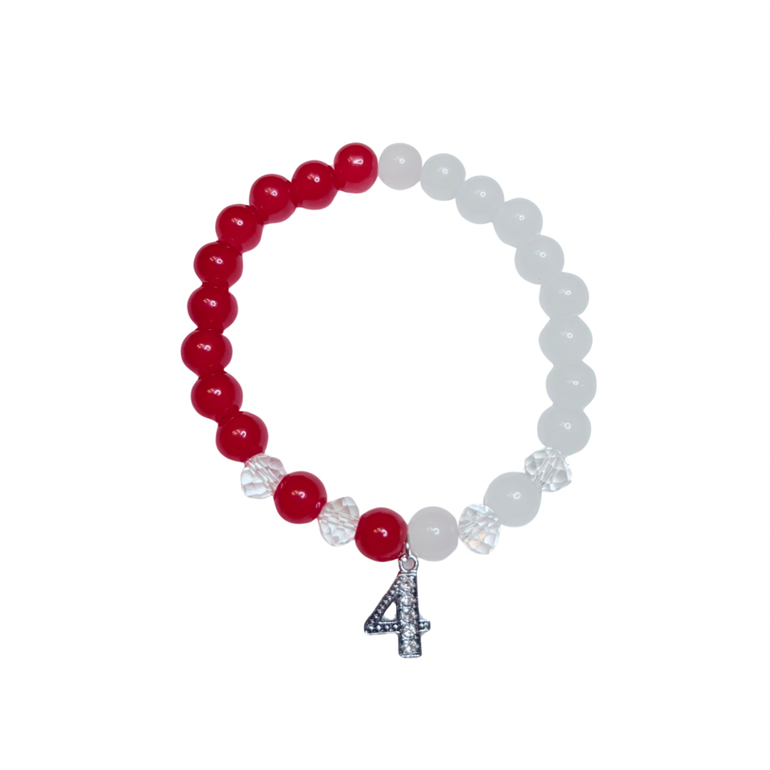 Delta Line Number Bracelet - Bead or Charm