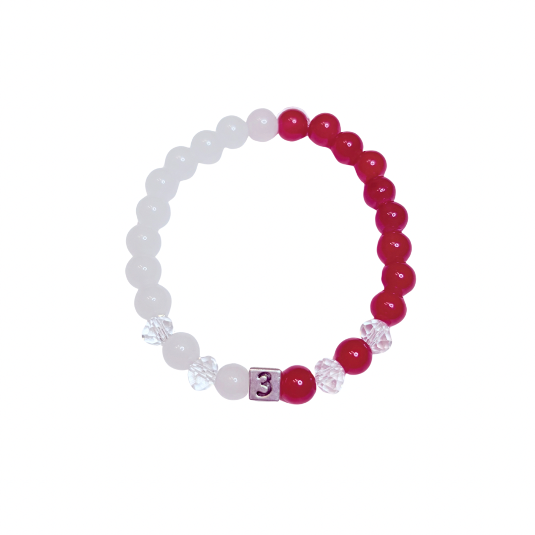 Delta Line Number Bracelet - Bead or Charm