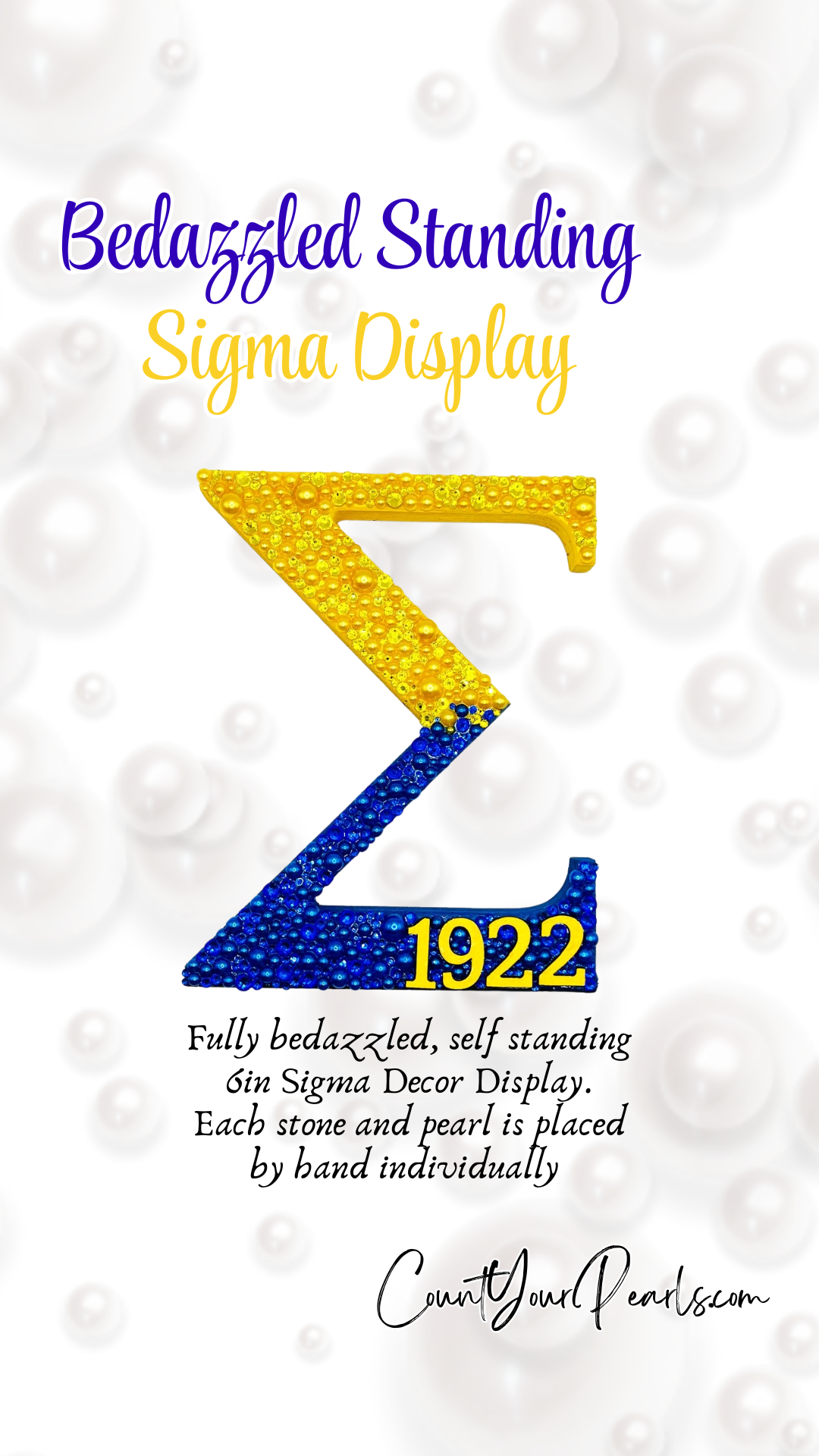 Bedazzled Decorative 4in Standing Sigma