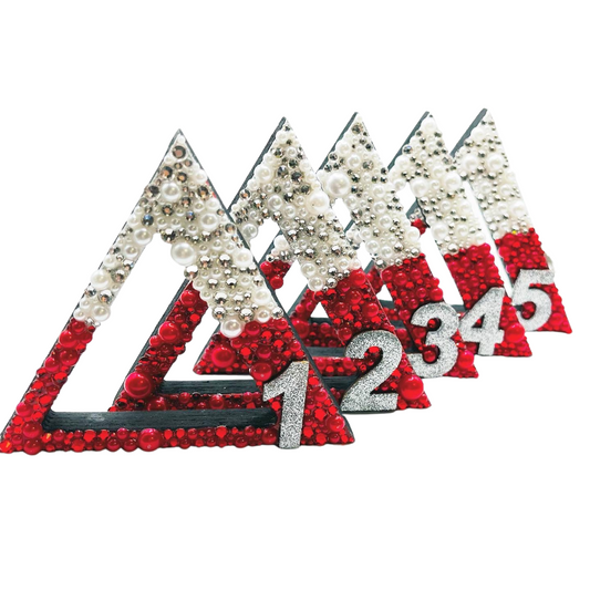Bedazzled Decorative 4inch Line Number Standing Delta