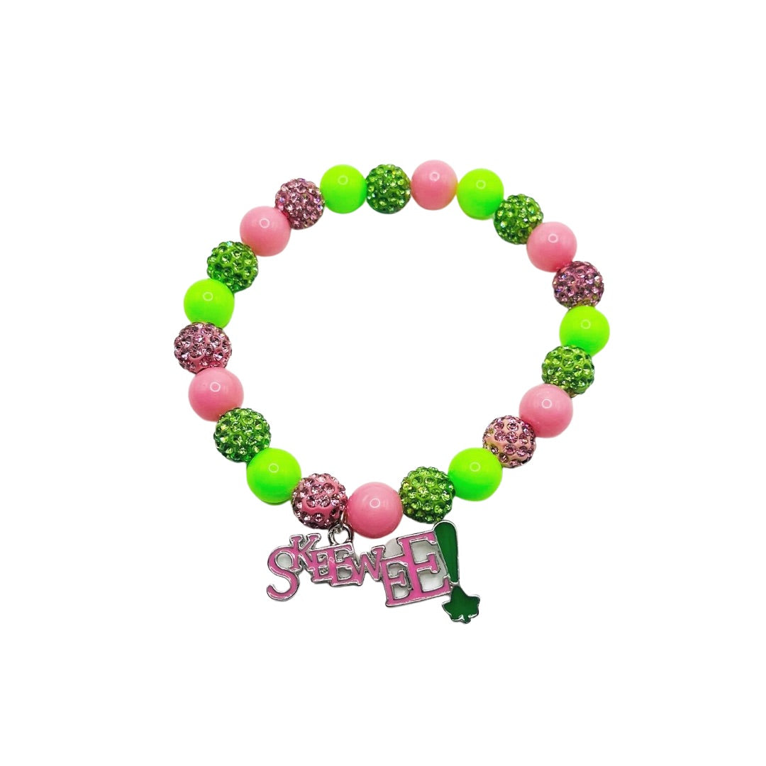Pink & Green Sorority Call Charm Bracelet