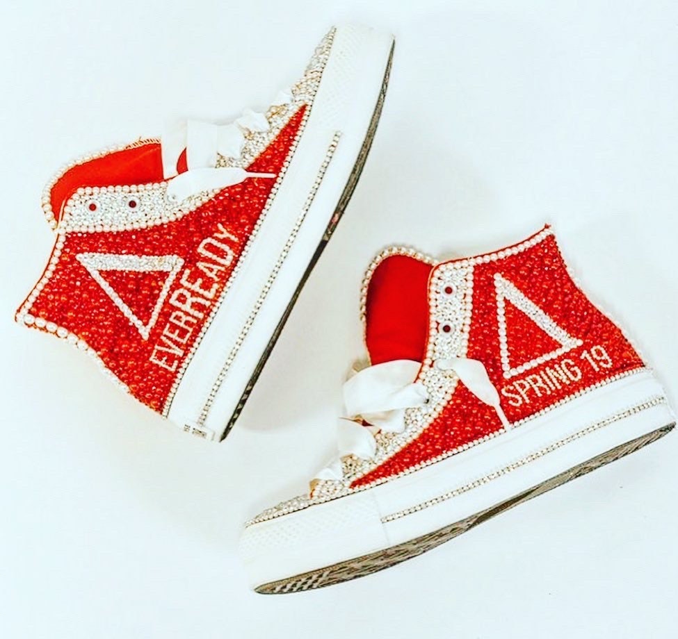 Custom Delta Sorority High Top Canvas Sneakers