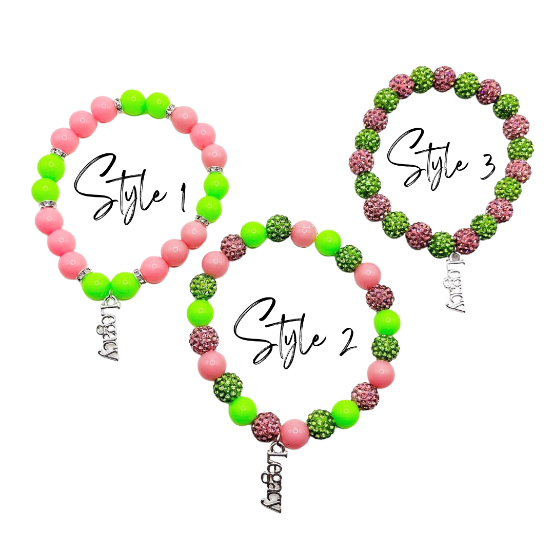 Pink & Green Sparkle Legacy Charm Bracelet