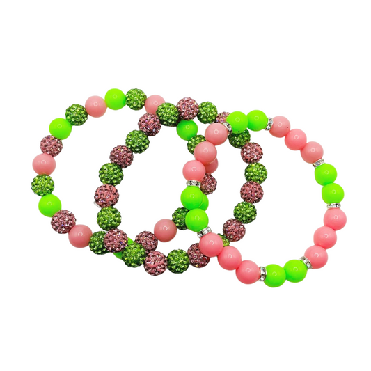 Pink & Green Sparkle Bracelet