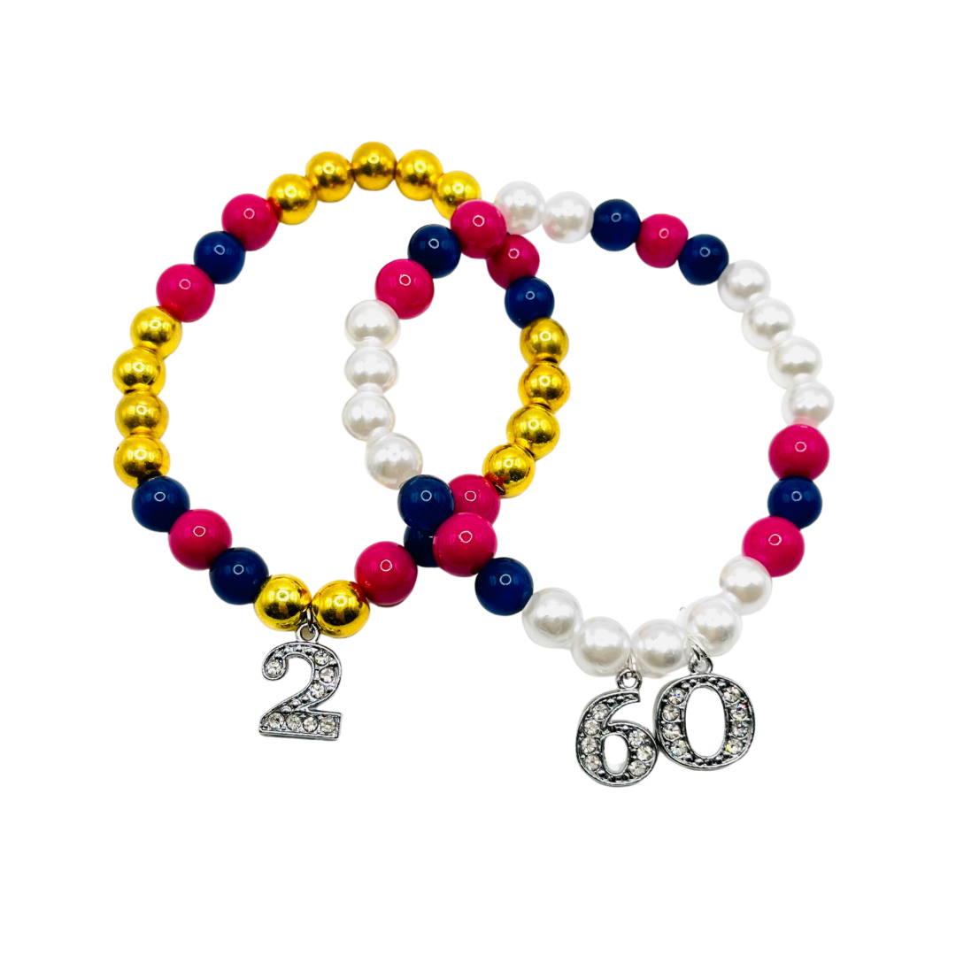 Delta Psi Rho Sorority Line Number Charm Bracelet