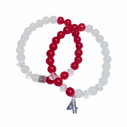 Delta Line Number Bracelet - Bead or Charm