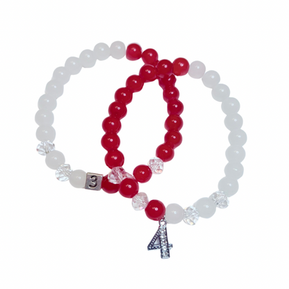 Delta Line Number Bracelet - Bead or Charm