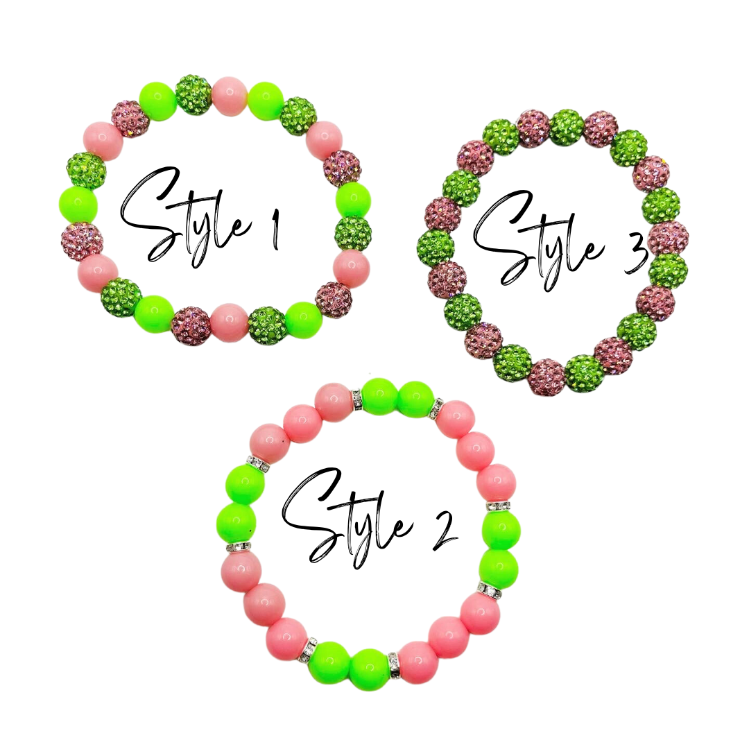 Pink & Green Sparkle Bracelet