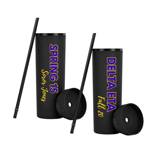 Personalized Matte Black SGRho Soror Tumbler