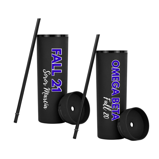 Personalized Matte Black Zeta Soror Tumbler