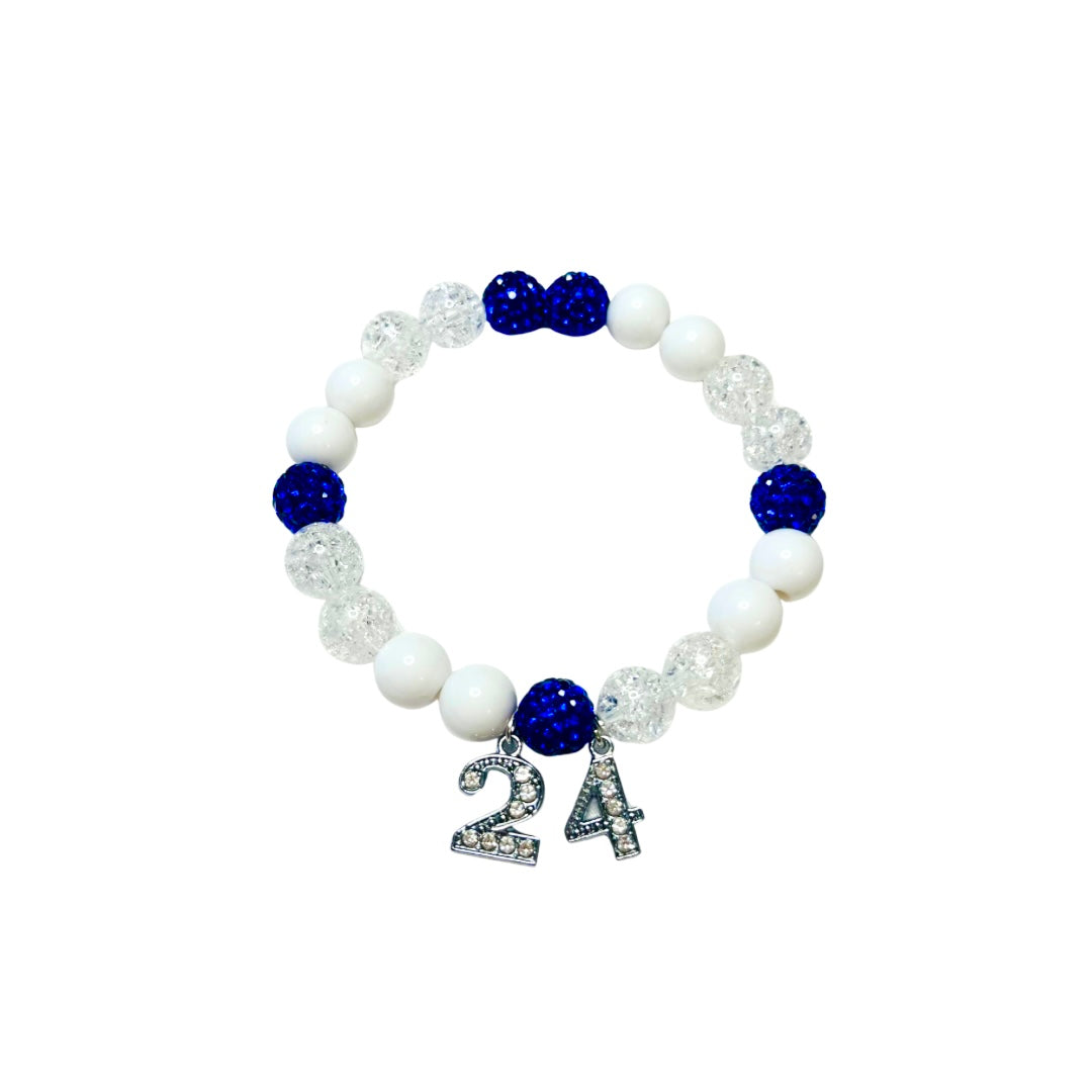 Zeta White Marble Line Number Bracelet