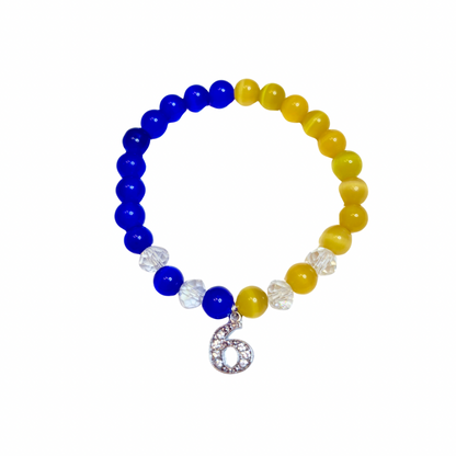 Sigma Line Number Bracelet - Bead or Charm