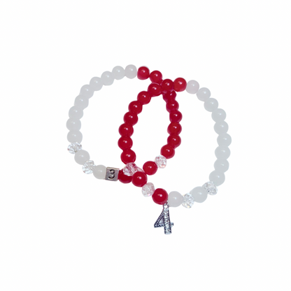 Delta Line Number Bracelet - Bead or Charm