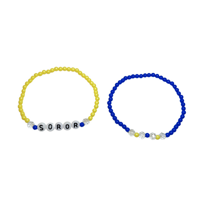 Blue & Yellow Soror Bracelet Set