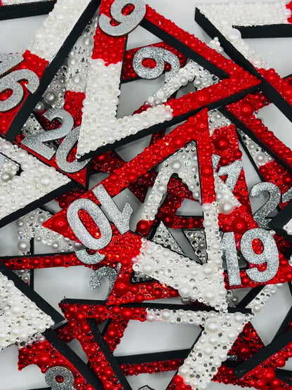 Bedazzled Decorative 4inch Line Number Standing Delta