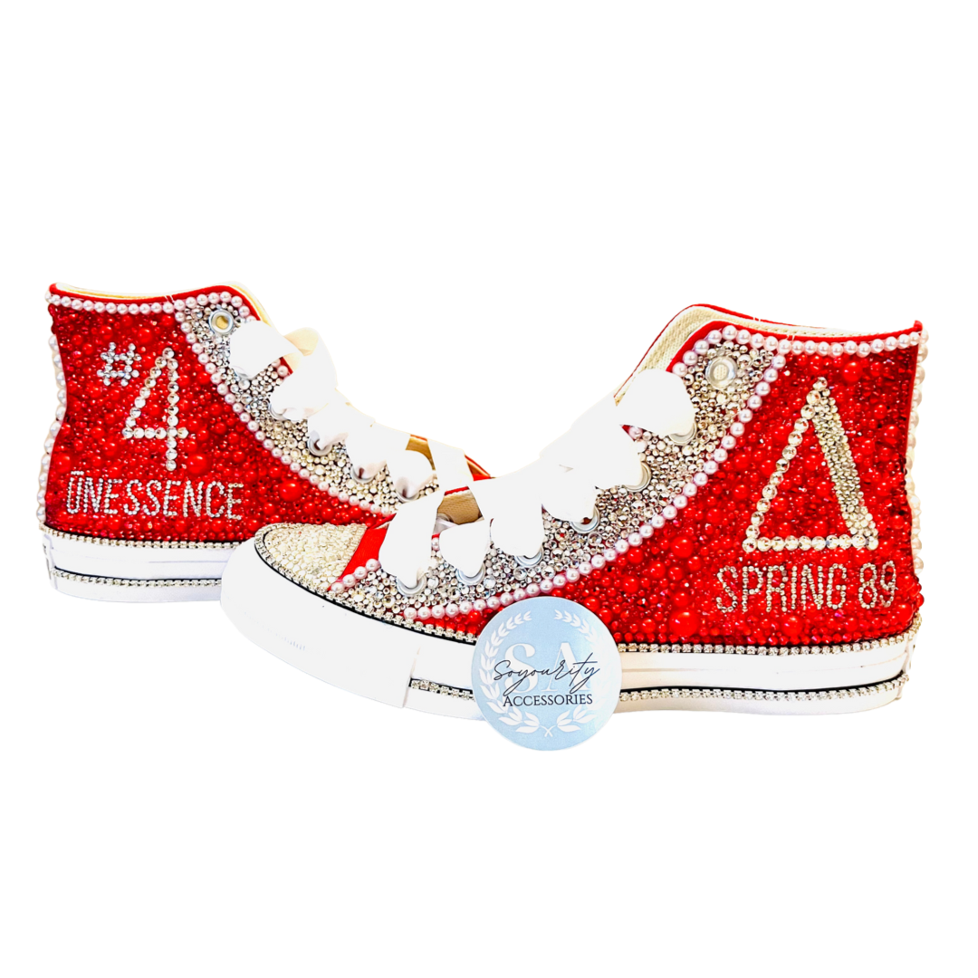 Custom Delta Sorority High Top Canvas Sneakers