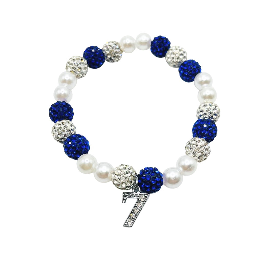 Zeta Line Number Charm Bracelet