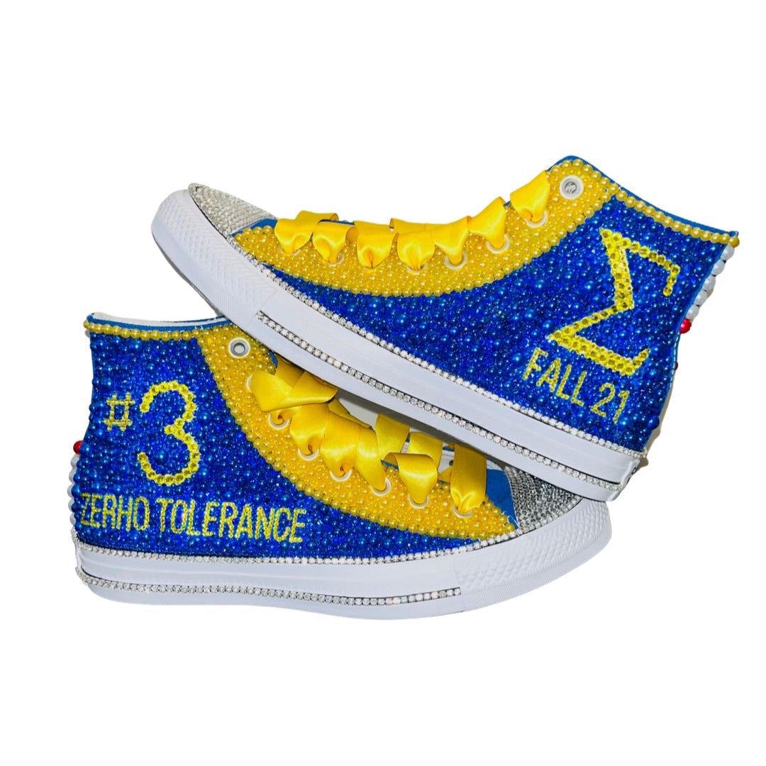 Custom Sigma Sorority High Top Canvas Sneakers