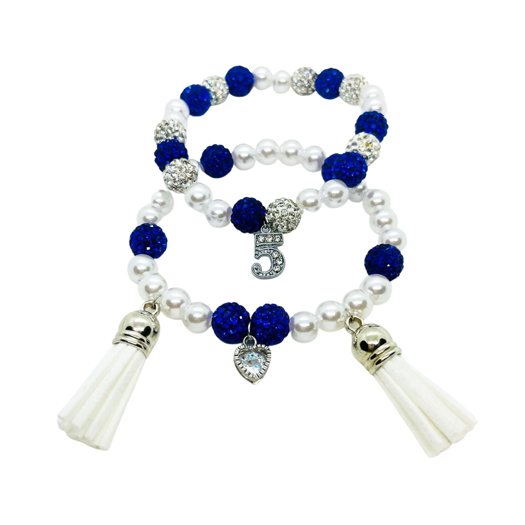 Zeta Line Number Charm Bracelet