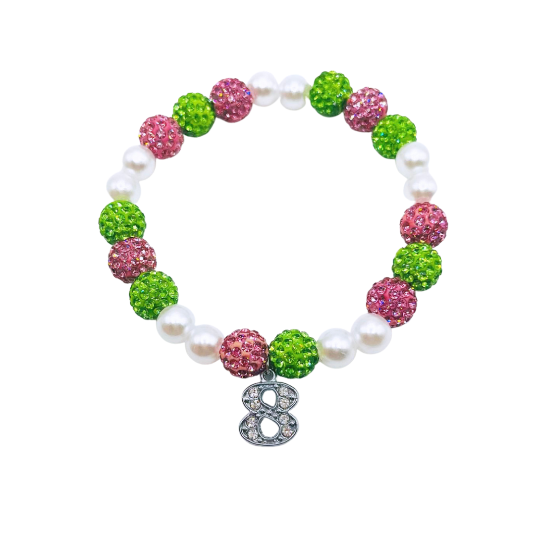 Phirst Sorority Line Number Charm Bracelet Set