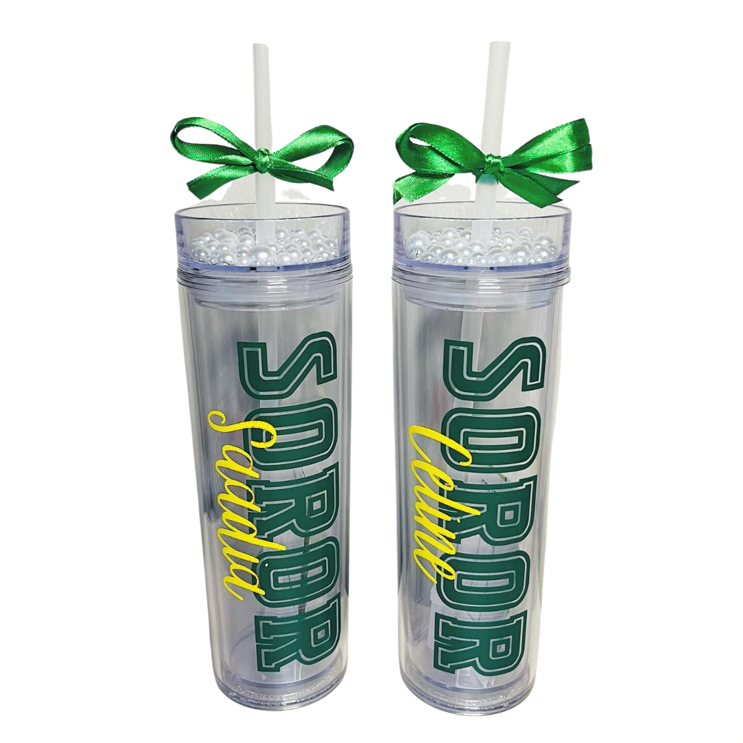 Personalized Nurse Soror Tumbler with Pearl Lid