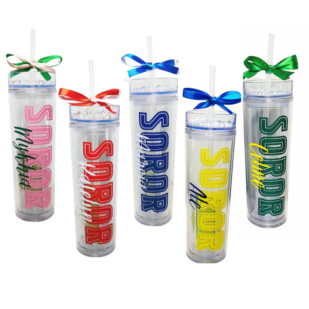 Personalized Nurse Soror Tumbler with Pearl Lid