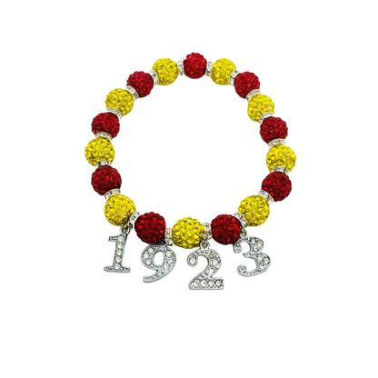 Yellow & Red sorority 1923 Bracelets - Set of 2 or Individual