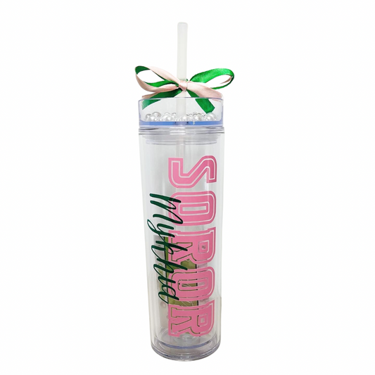 Personalized Phirst Soror Tumbler with Pearl Lid