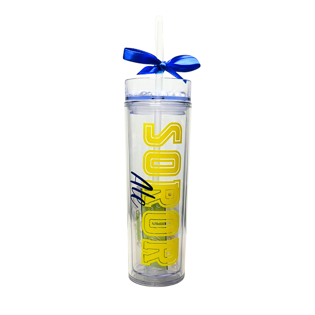 Personalized Sigma Soror Tumbler with Pearl Lid